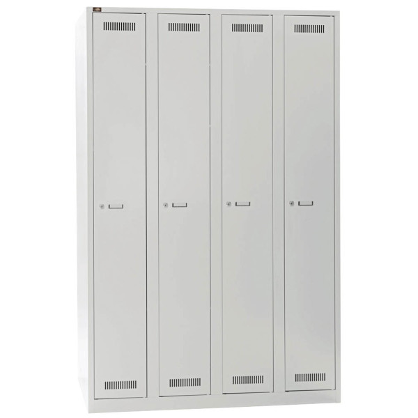 8595167402368 - Spind Light GL12Q1245 Metall 4 Abteile mit 4 Fächern abschließbar 120x185cm (BxH) lichtgrau 8595167402368 Bisley