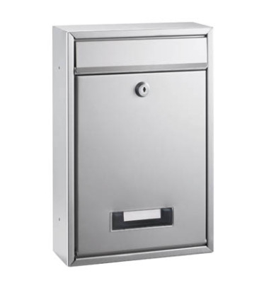 Briefkästen silber mit Sich- fenster und Namenshalter Briefkästen silber mit Sich- fenster und Namenshalter
