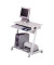 Computertisch Zeta, 79cm (H), 80x50cm (BxT), rechteckig, lichtgrau / silber