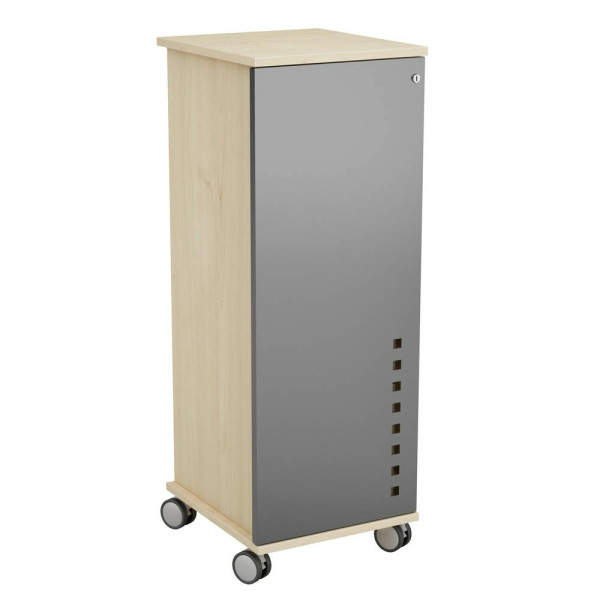 8427951403612 - Caddy Visualline 4036 mobil 4 Fächer 1 ausziehbarer Ablageboden neigbares Pult abschließbar B 470 x T 500 x H 1200 mm Holz Metall Buche