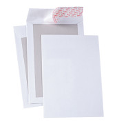 Versandtaschen, C4, ohne Fenster, haftklebend, mit Papprückwand, 120g, weiß