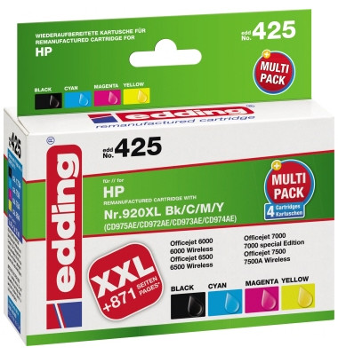 Druckerpatrone HP 920XL EDD-425 schwarz, mehrfarbig 4 St./Pack.