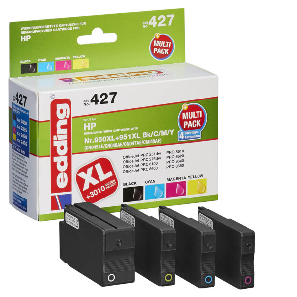 4043023784874 - Tintenpatrone kein Originalzubehör Kompatibel mit HP 950XL 951XL EDD-427 ca 2890 Seiten schwarz ca 2295 Seiten farbig schwarz mehrfarbig 4