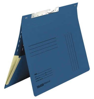 Pendelhefter 15033 A4 320g Karton blau kaufmännische Heftung mit Tasche