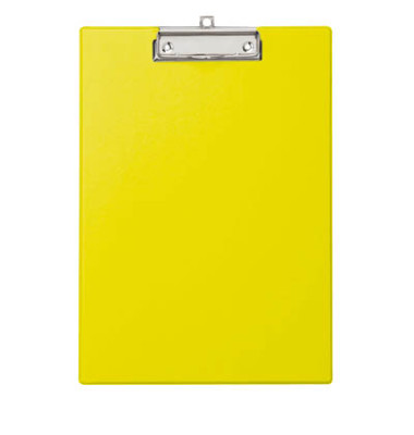 Klemmbrett 2335213, A4, gelb, Karton, Folien-kaschiert, inkl Aufhängeöse