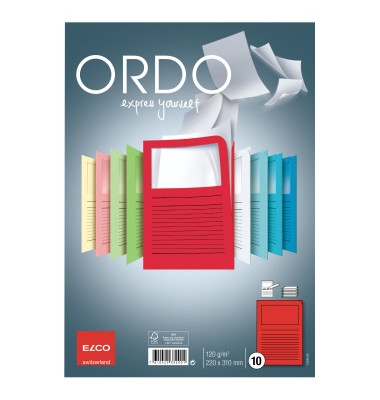 Sichtmappen Ordo classico 7369592, A4 rot Papier 120g