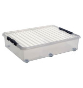 Aufbewahrungsbox Q-line H6163102, 60 Liter mit Deckel, für A2, außen 800x500x200mm, Kunststoff transparent