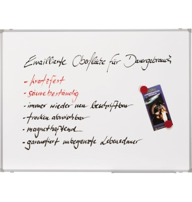 Whiteboard 4856, 60x40cm, emailliert, Aluminiumrahmen