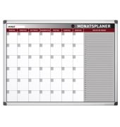 Monatsplaner Earth-It 90 x 60 cm (B x H) 1 Monat mit Ablageschale Aluminium wei&szlig; lackiert silber