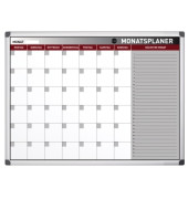 Monatsplaner Earth-It 90 x 60 cm (B x H) 1 Monat mit Ablageschale Aluminium weiß lackiert silber