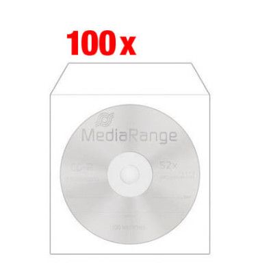 CD/DVD Hülle 12,4 x 12,4 cm (B x H x T) Papier/Kunststoff weiß