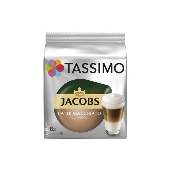 Jacobs Kaffeekapseln Tassimo Latte Macchiato Classico 4031649, 16 Stück, Kapseln im Portionsbeutel 8711000504901 Jacobs 16 Stück