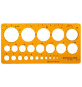 Kunststoff-Kreisschablone 1316 orange-transparent Ø 1-36mm 25 Kreise
