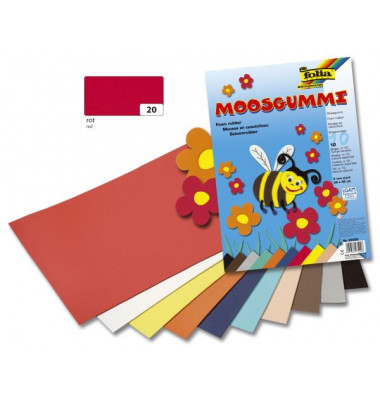 Moosgummi - 29 x 40 cm, hochrot