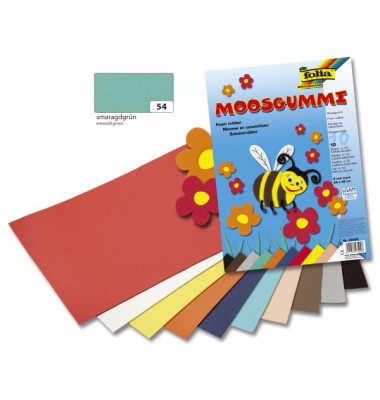 Moosgummi - 29 x 40 cm, smaragdgr&uuml;n