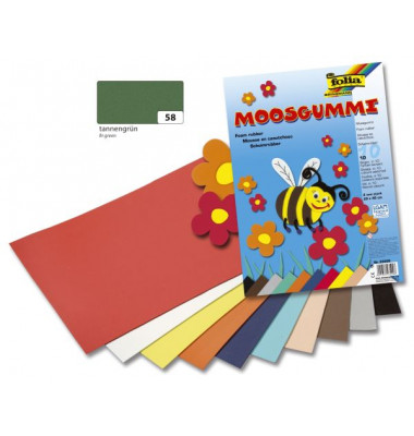 Moosgummi - 29 x 40 cm, tannengrün