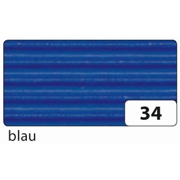 10 Stück Folia Bastelwellpappe E-Welle 50x70cm blau 741034 4001868741346 Folia