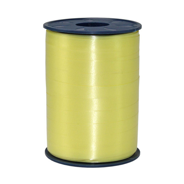 C.E. PATTBERG Geschenkband hellgelb, 250 Meter Ringelband 10 mm zum Basteln, Dekorieren & Verpacken von Geschenken zu jedem Anlass