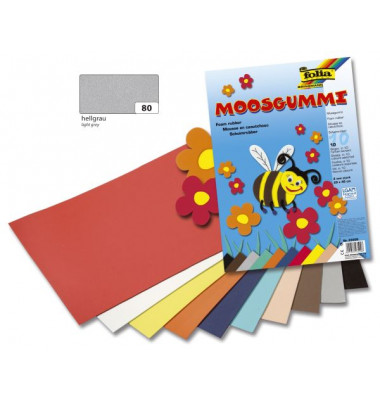 Moosgummi - 29 x 40 cm, hellgrau