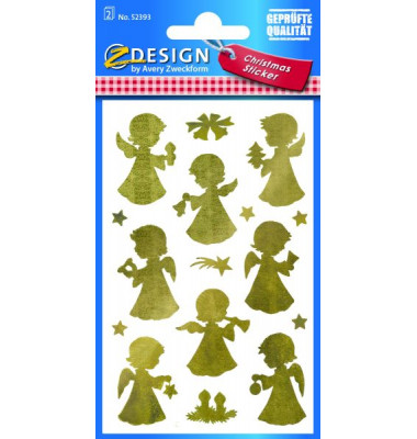 Z-Design 52393, Weihnachtssticker, Engel, 2 Bogen/32 Sticker