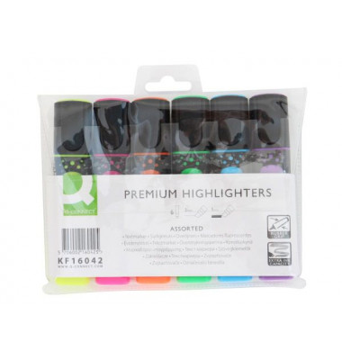 Textmarker-Set Premium, KF16042, Etui, 6-farbig sortiert, 2-5mm Keilspitze