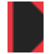 Chinakladde 100302814, Chinakladde, schwarz/rot, A4, liniert, 70g, 96 Blatt / 192 Seiten