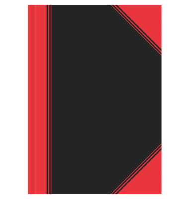 Chinakladde 100302814, schwarz/rot, A4, liniert, 70g, 96 Blatt / 192 Seiten