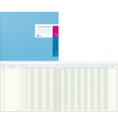 Spaltenbuch 86-17119 Amerikanisches Journal, 353x297mm, 48 Blatt / 96 Seiten, mit Kopfleiste, 11 Doppelkonten &uuml;ber 2 Seiten, pag