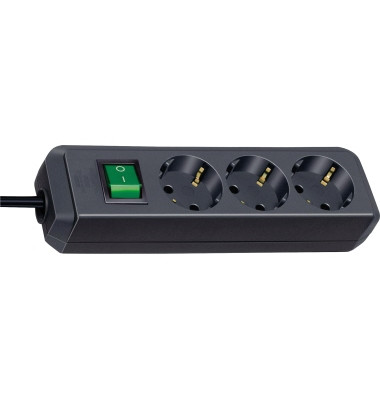 Steckdosenleiste 1152900 Eco-Line, 3-fach, schwarz