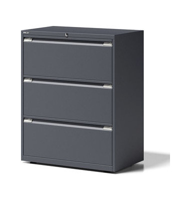 Schubladenschrank Essentials 80 x 100 x 47 cm (B x H x T) Stahl Farbe: anthrazit 3 Schubfächer