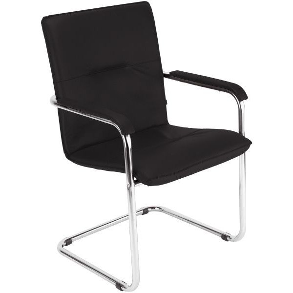 2 Stück Nowy Styl Besucherstuhl , schwarz / silber, mit Armlehnen, Freischwinger 5901747033496 Nowy Styl