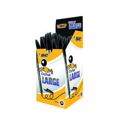 Kugelschreiber Cristal Large 880648, schwarz, 0,6mm, Einweg