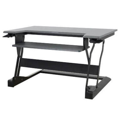 Sitz-Steh-Schreibtischaufsatz WorkFit-T 33-397-085, für 1-2 Monitore, 88,9cm breit, höhenverstellbar, fertig vormont., schwarz