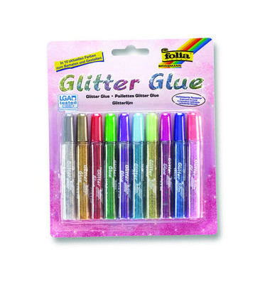 Glitter-Glue, 10 Stifte, 9,5ml sortiert 200x170x16 Glitter-Glue, 10 Stifte, 9,5ml sortiert 200x170x16