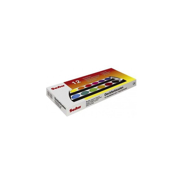 Geha Farbkasten F250/12, 721217, Wasserfarbe, 12 Farben, farbig sortiert 4012700710574 Geha
