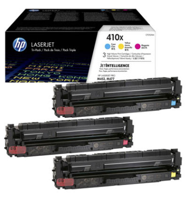 Toner CF252XM (410X), cyan/magenta/gelb, ca. 3x 5000 Seiten