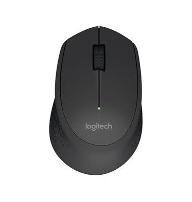 PC-Maus M280 910-004287, 3 Tasten, kabellos, USB-Funk, Rechtshänder, Unifying-Funktion, optisch, schwarz