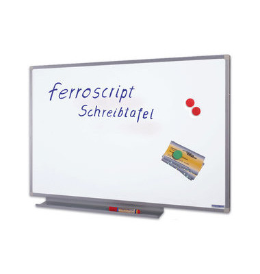 Whiteboard ferroscript, 1240000, 90x60cm, emailliert, Aluminiumrahmen