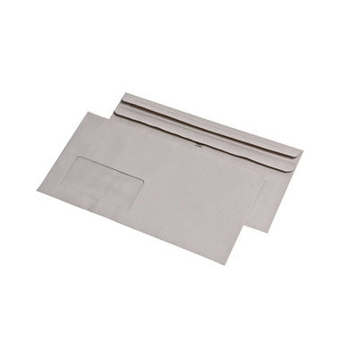 Briefumschläge Kompakt mit Fenster selbstklebend 75g grau 1000 Stück Recycling