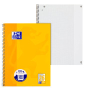 Collegeblock 100050356 Schule, Lineatur 26 / kariert mit weißem Rand, A4+, 90g, gelb, 80 Blatt