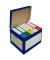 Archivcontainer Deckelbox Color 206102, A4, wei&szlig;/blau, innen 33x39x29cm (TxBxH), Wellpappe