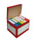 Archivcontainer Deckelbox Color 206103, weiß/rot, Wellpappe