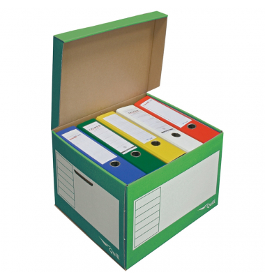 Archivcontainer Deckelbox Color 206104, weiß/grün, Wellpappe