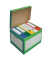 Archivcontainer Deckelbox Color 206104, weiß/grün, Wellpappe