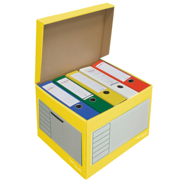 9008522016067 - Archivcontainer Deckelbox Color 206105 A4 weiß gelb innen 33x39x29cm (TxBxH) Wellpappe 9008522016067 10 Stück