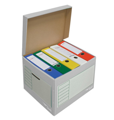 Archivcontainer Deckelbox Color 206107, A4, weiß/grau, Wellpappe