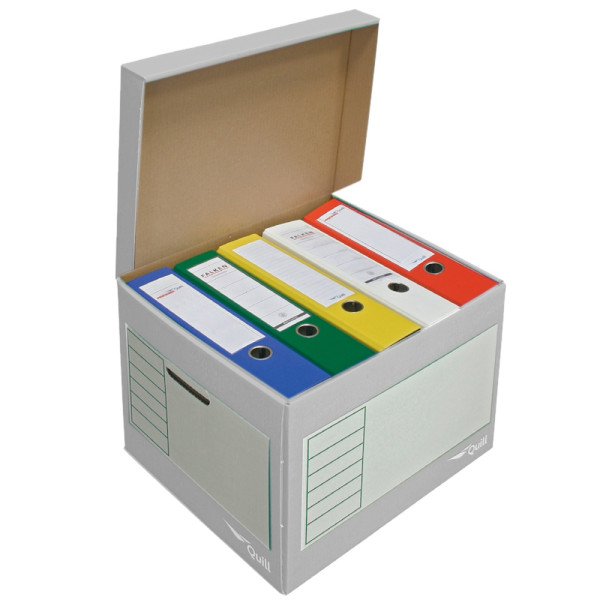 8711777379184 - Archivcontainer Deckelbox Color 206107 A4 weiß grau innen 33x39x29cm (TxBxH) Wellpappe 8711777379184 10 Stück