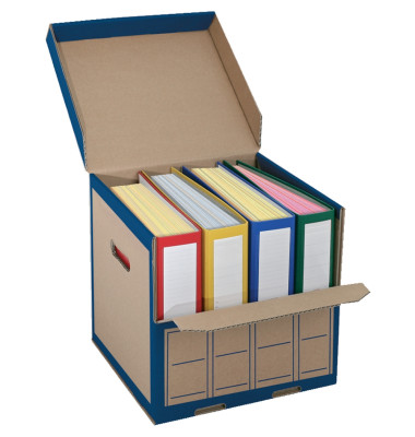 Archivcontainer 2704, braun/blau, Wellpappe