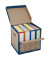 Archivcontainer 2704, braun/blau, Wellpappe