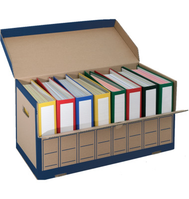 Archivcontainer 2708, braun/blau, Wellpappe